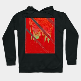 Cityscape through Window with Scarlet Sky Hoodie